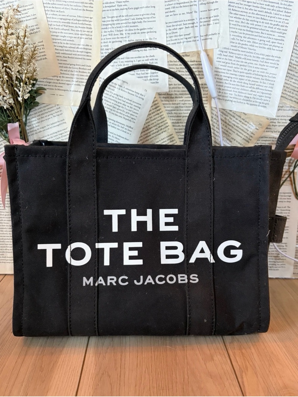 Marc Jacobs Black Canvas 'The Tote Bag' Small Tote